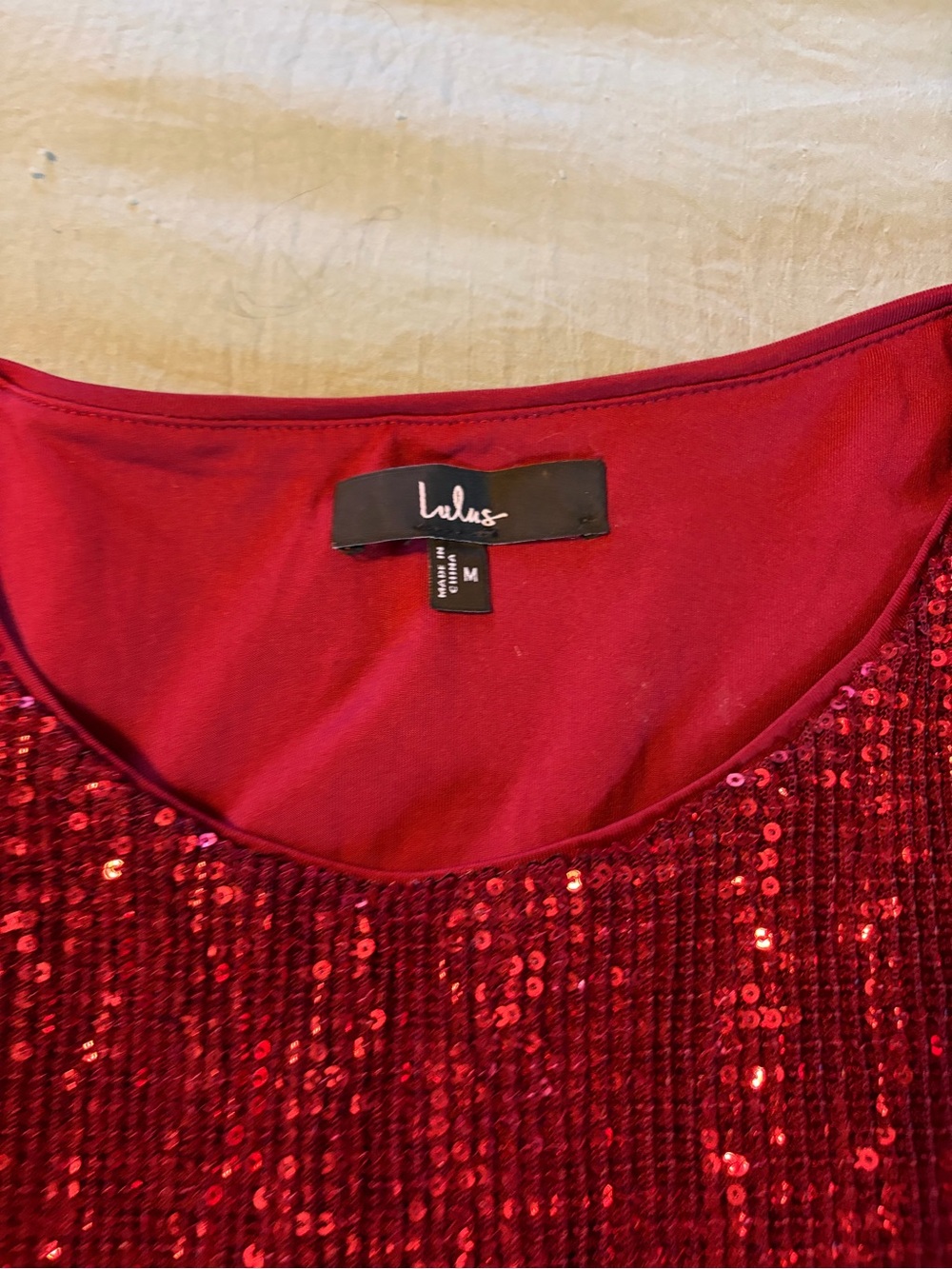 Lulu's Burgundy Sequined Two-Piece Skirt Set - Picture 6 of 6